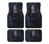 Car Mat Set Black Spider Print Decorative Car Floor Mats 4 Piece Set For Front Rear Seats, Waterproof Anti-Skid Auto Car Accessories Universal Fit For Car Suv Van Truck