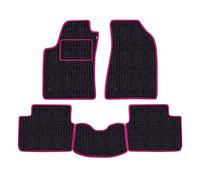 Car Mat Set for Vauxhall Astra 1990 to 1998 Made from Non-Slip Fibre Floor Made from Anthracite and Fuchsia Edge