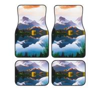 Car Mat Set Mountain View Sunny Day Nature Print Decorative Car Floor Mats 4 Piece Set For Front Rear Seats, Waterproof Anti-Skid Auto Car Accessories Universal Fit For Car Suv Van Truck