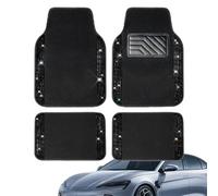 Car Mat - Sparkly Diamond Car Mats Non-Slip 3D Bling Rhinestone Carpet | Front & Rear Non-Slip Water Resistant Saloon Heel Mats