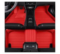 Car Mats Car Accessories Artificial Leather Stripe Style Floor Mats For Vw For Tiguan 2017-2023 2009-2016 Heelpad(Red 3 PCS,2017-2023)