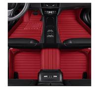 Car Mats Car Accessories Artificial Leather Stripe Style Floor Mats For Vw For Tiguan 2017-2023 2009-2016 Heelpad(Wine Red 3 PCS,2017-2023)