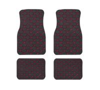 Car Mats Carpet 4PCS Universal Waterproof Auto Foot Pad Protector Carpet Front And Rear Mats Set Auto Accessories Car Floor Mats(Black RED)