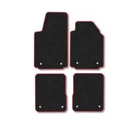 Car Mats Compatible With Audi A2 (1996-2006) Red Trim Carpet Tailored Fit Car Floor Mats Set Accessory Custom Fit Water-Resistant Anti Slip Backing All Weather Full Coverage Hand-Finished With Clips
