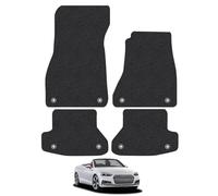 Car Mats Compatible With Audi A5 Cabriolet (2016+) Black Carpet Tailored Fit Car Floor Mats Set Accessory Custom Fit Water-Resistant Anti Slip Backing All Weather Full Coverage With Clips