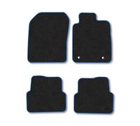 Car Mats Compatible With Chevrolet Aveo (2012-2015) Blue Trim Carpet Tailored Fit Car Floor Mats Set Accessory Custom Fit Water-Resistant Anti Slip Backing All Weather Full Coverage With Clips