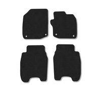Car Mats Compatible With Honda Civic (2013-2015) [1.6 Diesel] Black Carpet Tailored Fit Car Floor Mats Set Accessory Custom Fit Water-Resistant Anti Slip Backing All Weather Full Coverage With Clips