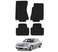 Car Mats Compatible With Jaguar Xj8 (2003-2009) [Swb] Black Carpet Tailored Fit Car Floor Mats Set Accessory Custom Fit Water-Resistant Anti Slip Backing All Weather Full Coverage With Clips