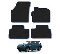 Car Mats Compatible With Land Rover Freelander (2006-2013) Blue Trim Carpet Tailored Fit Car Floor Mats Set Accessory Custom Fit Water-Resistant Anti Slip Backing All Weather Full Coverage With Clips