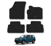 Car Mats Compatible with Land Rover Freelander (2006-2013) Grey Trim Carpet Tailored Fit Car Floor Mats Set Accessory Custom Fit Water-Resistant Anti Slip Backing All Weather Full Coverage With Clips