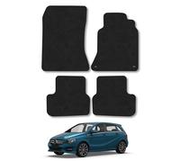 Car Mats Compatible With Mercedes B-Class (2012-2019) [W246] Black Carpet Tailored Fit Car Floor Mats Set Accessory Custom Fit Water-Resistant Anti Slip Backing All Weather Full Coverage With Clips