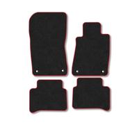 Car Mats Compatible With Mercedes E-Class (2002-2008) [W211] Red Trim Carpet Tailored Fit Car Floor Mats Set Accessory Custom Fit Water-Resistant Anti Slip Backing All Weather Full Coverage With Clips
