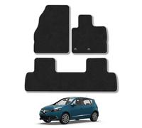 Car Mats Compatible with Renault Scenic (2009-2016) Grey Trim Carpet Tailored Fit Car Floor Mats Set Accessory Custom Fit Water-Resistant Anti Slip Backing All Weather Full Coverage With Clips