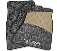 Car Mats FOR Audi A4 (B7) [LHD] 2005-2007 Anthracite Carpet & Black Ribbed trim & Beige Full Width Heel Pad [SAPP-1976]