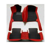 Car Mats For Citroen C5 For Aircross 2018 2019 2020 2021 2022 Weather Waterproof Luxury Leather Floor Liners Coverage Cover Car Floor Mats Floor Mat Set Complete(Style 4 Red Black)