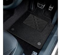 Car Mats FOR Citroen DS3 Crossback E-TENSE [E] 2018+ Black Carpet - Black Ribbed Trim - Black Rectangle Heel Pad [SAPP-2592]