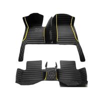 Car Mats For Fiat 500 2010 2011 2012 5seats Car Floor Mats Carpet Rugs Foot Pad Auto Parts Covers Mats for Cars(Black yellow)