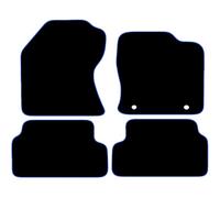 car mats for Ford Focus MK1 1998 2004 4 Piece Set with 2 Oval Clips Car Mats UK-Made Tailored Fit Carpet Floor Mats Full Coverage Blue Trim