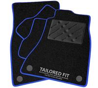 Car Mats FOR Ford Tourneo Connect 5 Seater 2015-2022 Black Carpet - Blue Ribbed Trim - Black Rectangle Heel Pad [SAPP-1634]