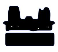 car mats for Ford Transit Crew Cab 2016+ Onwards 2 Piece Set Car Mats UK-Made Tailored Fit Carpet Floor Mats Full Coverage Blue Trim