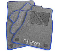 Car Mats FOR Honda Civic Type S 2008-2011 Grey Carpet - Blue Ribbed Trim - Grey Rectangle Heel Pad [SAPP-1085]