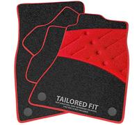 Car Mats FOR Honda HR-V 2021+ Charcoal Carpet & Red Ribbed Trim & Red Full Width Heel Pad [SAPP-2589]