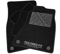 Car Mats FOR Honda HR-V [LHD] 2002-2006 Black Carpet + Black Ribbed Trim + Grey Rectangle Heel Pad [SAPP-2090]