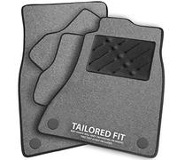 Car Mats FOR Jaguar XE 2015+ Grey Carpet & Black Ribbed Trim & Black Rectangle Heel Pad [SAPP-1697]