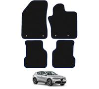 car mats for JEEP Compass 2018 to 2025 4 Piece Set Car Mats UK-Made Tailored Fit Carpet Floor Mats Full Coverage Blue Trim