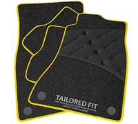 Car Mats FOR Lotus Elan M100 1989-1995 Charcoal Carpet & Yellow Ribbed Trim & Black Full Width Heel Pad [SAPP-396]