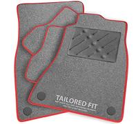 Car Mats FOR Mitsubishi Shogun Sport 1998-2006 Grey Carpet & Red Ribbed Trim & Grey Rectangle Heel Pad [SAPP-971]
