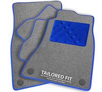 Car Mats FOR Peugeot 308 HB 2014-2021 Grey Carpet & Blue Ribbed Trim & Blue Rectangle Heel Pad [SAPP-1554]