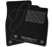 Car Mats FOR Renault Clio MK2 [LHD] 1998-2004 Black Carpet + Black Ribbed Trim + Black Rectangle Heel Pad [SAPP-1918]