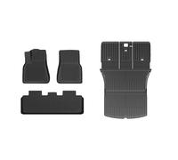 Car Mats For Tesla For Model For Y For Juniper 2025 Car TPE Integrated Trunk Mat Double Layer Floor Carpet Cargo Protection Liner Tailored Anti Slip Backing Carpet(Single Layer FM 4PCS)