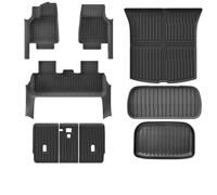 Car Mats For Tesla For Model Y For Juniper 2025 All-weather Floor Liner Cargo Mat Trunk Backrest Pad Floor Mats With Door Sill Protection Strips Car Floor Mat Set(TPE- 9pcs)