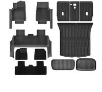 Car Mats For Tesla For Model Y For Juniper 2025 All-weather Floor Liner Cargo Mat Trunk Backrest Pad Floor Mats With Door Sill Protection Strips Car Floor Mat Set(DL-12 PCS)
