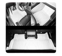 Car Mats For Tesla For Model Y Single Dual-Layer All Weather Floor Liner Leather Base And Removable Soft Carpet Mats(Single-layer White)