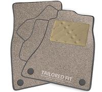 Car Mats FOR Vauxhall Corsa D 2006-2014 Beige Carpet & Grey Ribbed Trim & Beige Rectangle Heel Pad [SAPP-836]