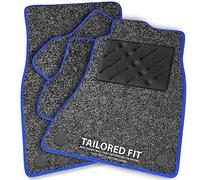 Car Mats FOR Vauxhall Zafira Tourer C 2012-2021 Anthracite Carpet - Blue Ribbed Trim - Black Rectangle Heel Pad [SAPP-1419]