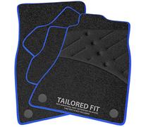 Car Mats FOR Volkswagen Caddy Maxi Life 2008-2021 Charcoal Carpet & Blue Ribbed Trim & Black Full Width Heel Pad [SAPP-1790]