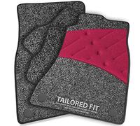 Car Mats FOR Volvo V40 2012+ manual Anthracite Carpet & Black Ribbed Trim & Pink Full Width Heel Pad [SAPP-1467]
