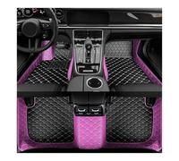 Car Mats For VW For T-Roc A11 AC7 2018 2019 2020 Waterproof Luxury Leather Floor Liners Full Coverage Auto Carpet Car Floor Mats Car Interior Mats(Style 2 Purple Black)