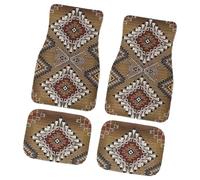 Car Mats for Women - 4PCS Full Set Front & Rear Car Floor Mats, Heavy Duty Non-Slip Rugs | Retro Style Floor Liners Free Car Accessories Protects Vehicle Interior From Mud, Snow, Dirt & Debris