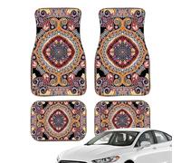 Car Mats for Women - 4PCS Full Set Front & Rear Car Floor Mats, Heavy Duty Non-Slip Rugs | Retro Style Floor Liners Free Car Accessories Protects Vehicle Interior From Mud, Snow, Dirt & Debris
