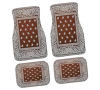 Car Mats for Women - 4PCS Full Set Front & Rear Car Floor Mats, Heavy Duty Non-Slip Rugs | Retro Style Floor Liners Free Car Accessories Protects Vehicle Interior From Mud, Snow, Dirt & Debris