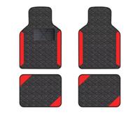 Car Mats Luxury Carpet Floor Mat Set For Left-Hand Drive Universal Car Protection Pad Pu Leather For Wear-Resistant Non Slip 4pcs(Red)