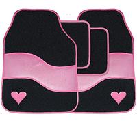 Car Mats Set Compatible With Audi A1 Pink Heart Design Set Of 4 Universal