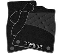 Car Mats to fit Honda Insight (2010-2014) Black Carpet with Grey Ribbed Trim & Black Full Width Heel Pad [1277]