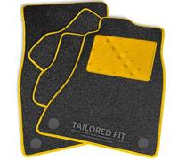 Car Mats to fit Jeep Avenger Electric [E] (2023 -) Anthracite Carpet - Yellow Ribbed Trim & Yellow Rectangle Heel Pad [2744]