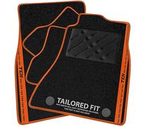 Car Mats to fit Land Rover Discovery Sport automatic (2020 -) Black Carpet with Orange Trim & TDI Stripe with Black Heel Pad [SAP-2704]